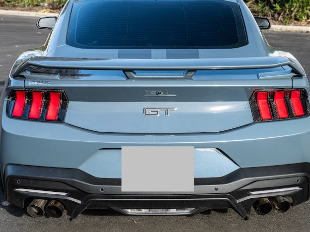 2024-UP FORD MUSTANG S650 | CARBON FIBER REAR TAIL LIGHT TRIM BEZEL COVERS PAIR